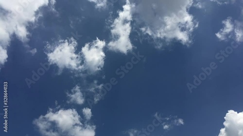 Time lapse blue sky white clouds,The sky and clouds moving in the hot summer sun