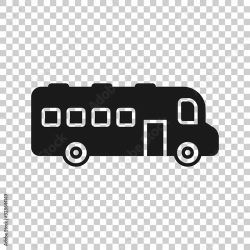 Bus icon in flat style. Coach vector illustration on white isolated background. Autobus vehicle business concept.