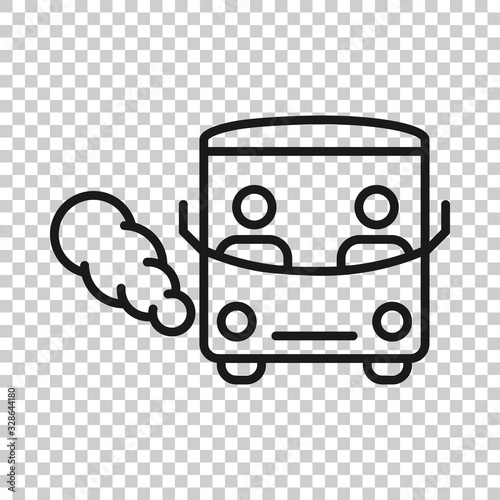 Bus icon in flat style. Coach vector illustration on white isolated background. Autobus vehicle business concept.