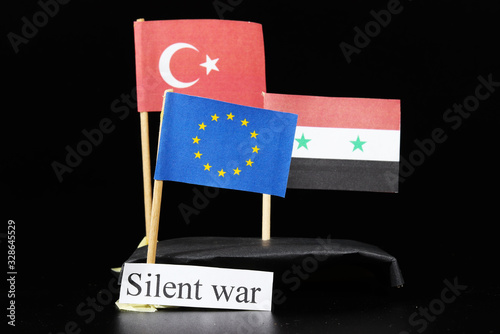 Immigration crisis between Europe union Syria, Turkey. Trade war. Peacekeeping at freezing point. Clash of two cultures. Christianity and Islam. Silent war. Politicism
