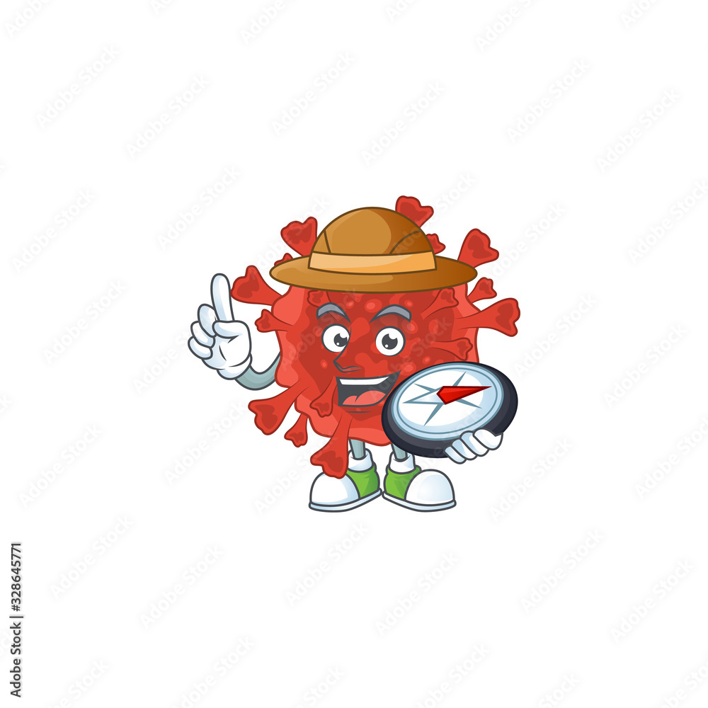 red corona virus an experienced explorer working using a compass red corona virus an experienced explorer working using a compass