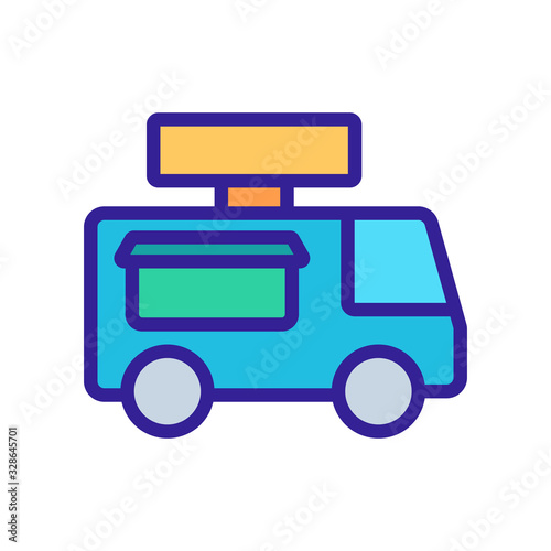 Food truck Icon vector. Thin line sign. Isolated contour symbol illustration