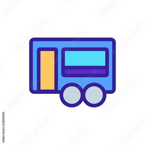 Food truck Icon vector. Thin line sign. Isolated contour symbol illustration