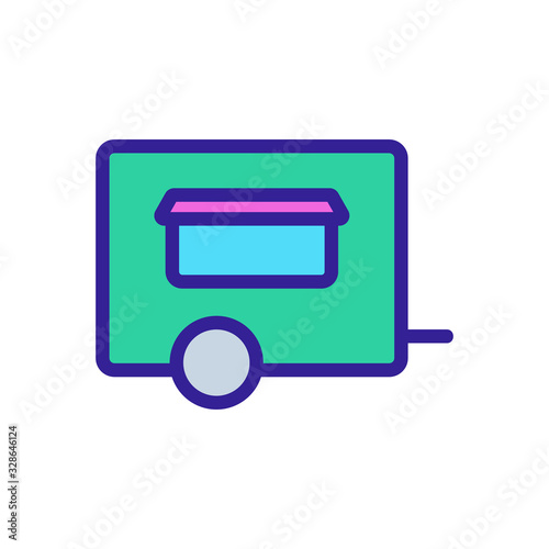 Food truck Icon vector. Thin line sign. Isolated contour symbol illustration