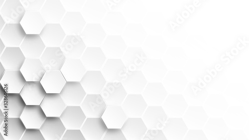 Abstract Hexagon wallpaper , white Background , 3d vector illustration . 