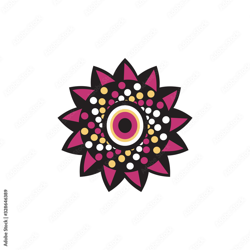 Aboriginal art dots painting icon logo design vector template Aboriginal art dots painting icon logo design vector template