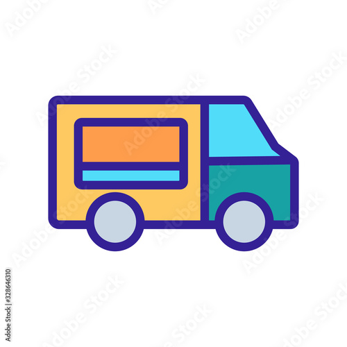 Food truck Icon vector. Thin line sign. Isolated contour symbol illustration