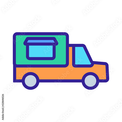 Food truck Icon vector. Thin line sign. Isolated contour symbol illustration