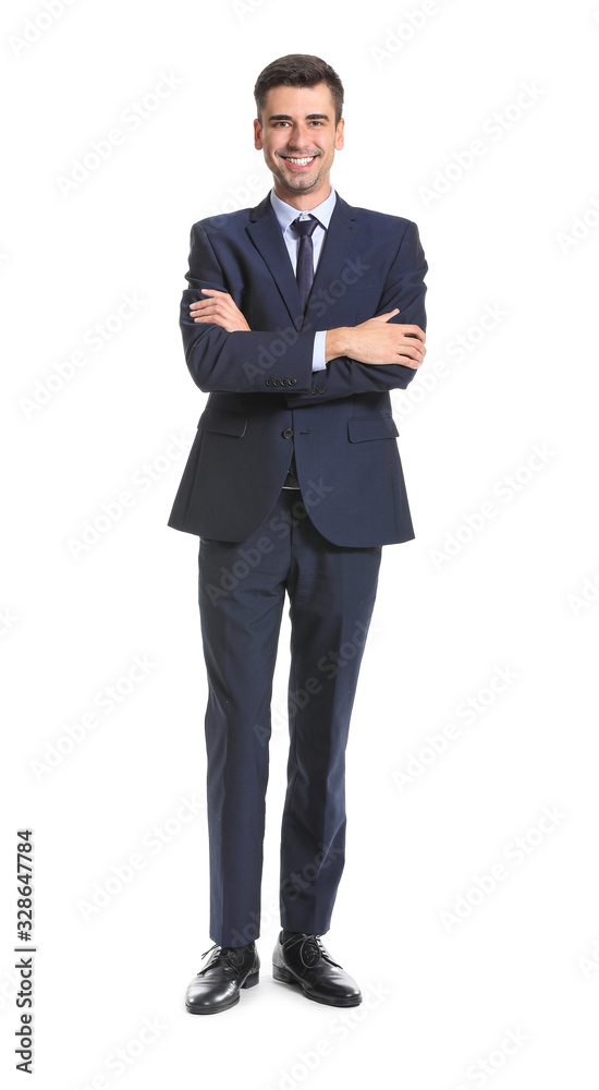Male bank manager on white background Male bank manager on white background
