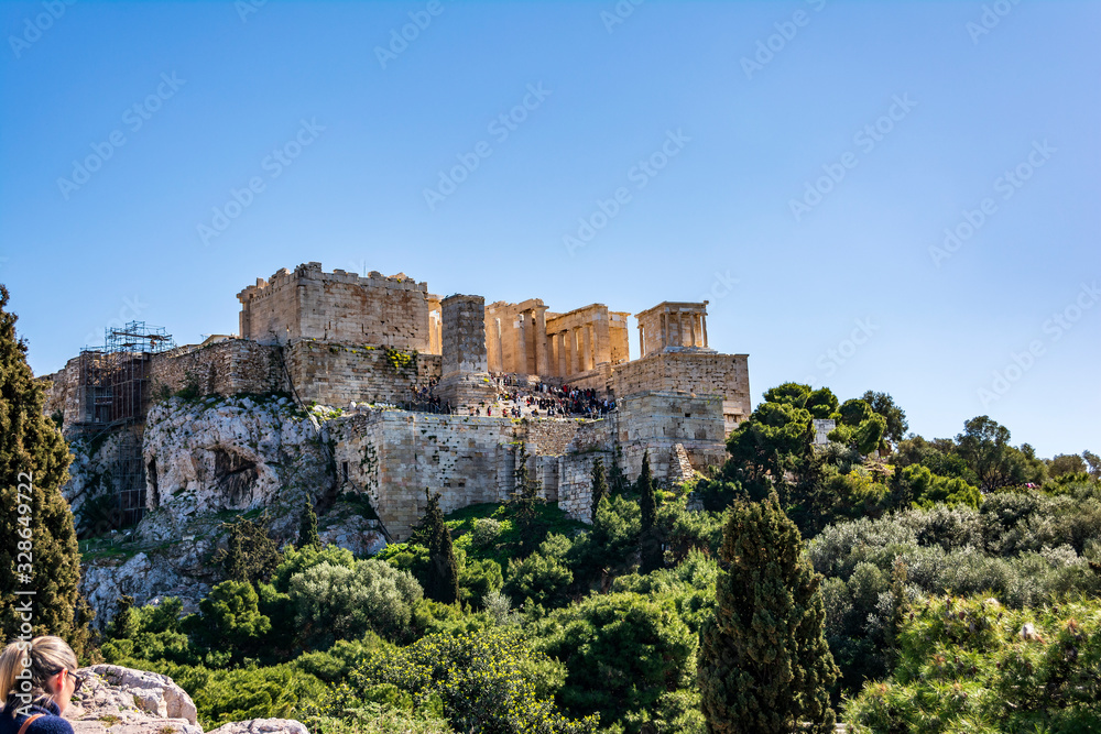 Acropolis view from Areopagus hill, Athens, Greece
