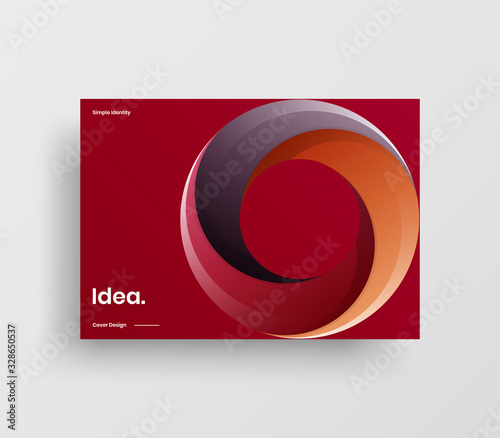 Creative business presentation vector A4 horizontal orientation front page mock up. Modern corporate report cover abstract geometric illustration design layout. Company identity brochure template.