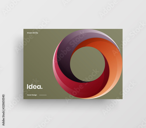 Creative business presentation vector A4 horizontal orientation front page mock up. Modern corporate report cover abstract geometric illustration design layout. Company identity brochure template.