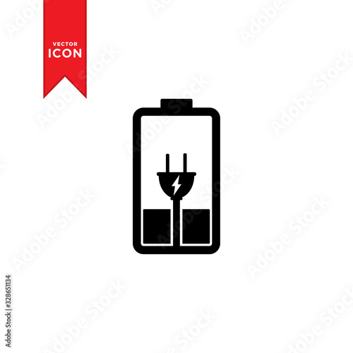 Battery icon vector. Simple design on trendy icon.