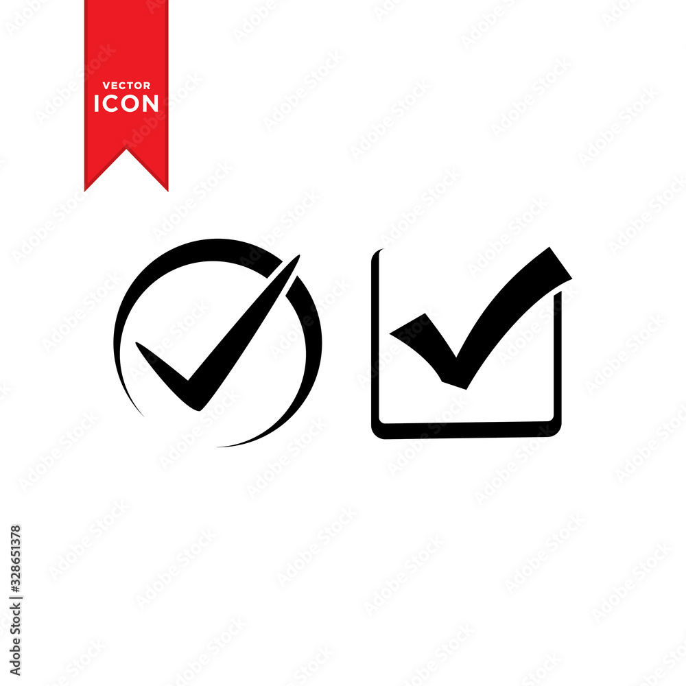 Check mark icon vector. Simple design on trendy icon. Check mark icon vector. Simple design on trendy icon.
