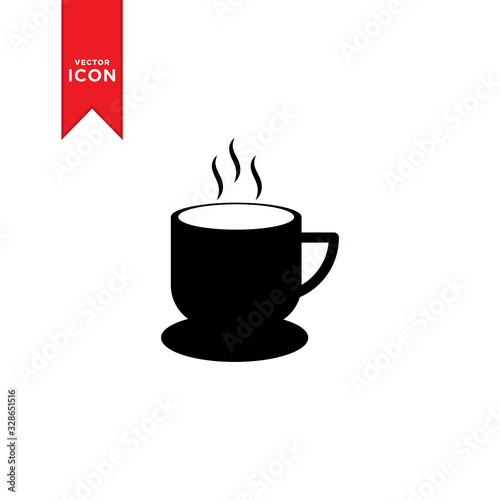Coffee cup icon vector. Cup of tea icon symbol. Trendy flat design style on white background.