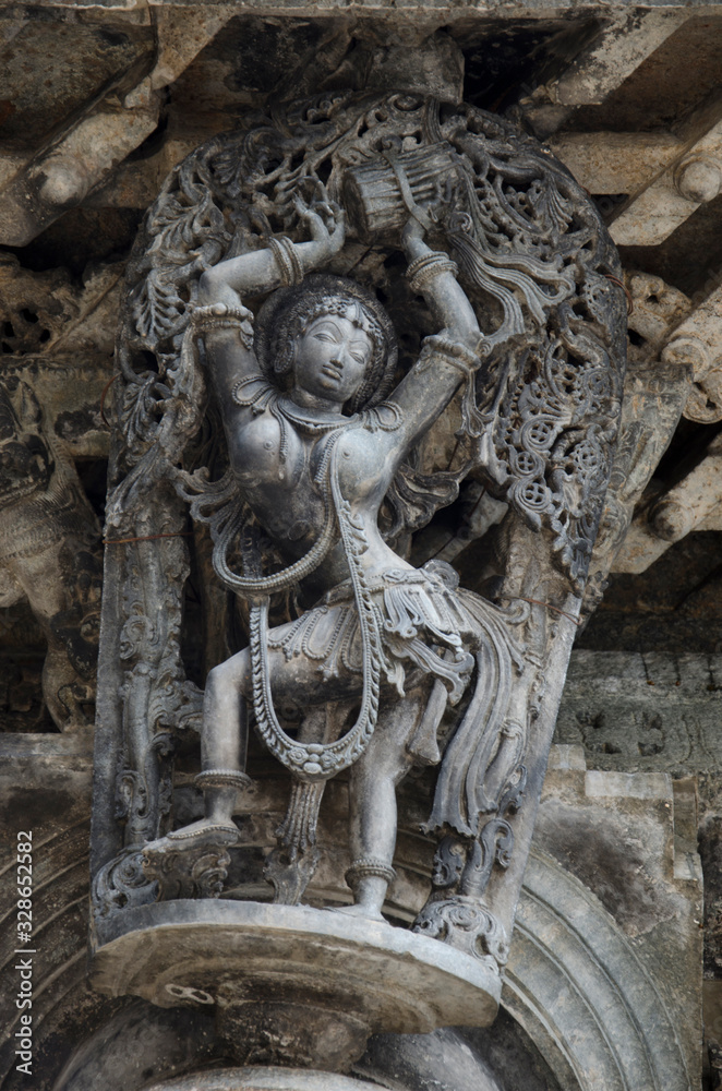Carved Sculptures On The Outer Wall Of The Chennakeshava Temple Complex