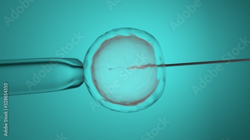 In vitro fertilization, artificial insemination. 3D-rendering.