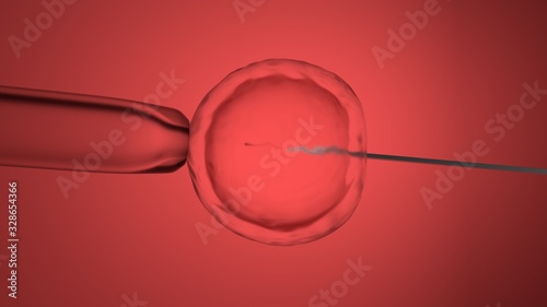 In vitro fertilization, artificial insemination. 3D-rendering.