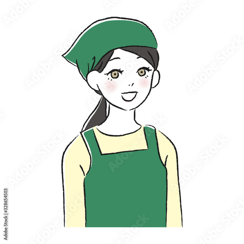 エプロン　女性