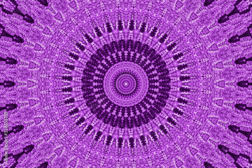 Fototapeta Naklejka Na Ścianę i Meble -  Abstract mandala from a photo. Creative textured background in purple tones