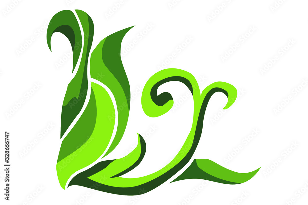 Fototapeta premium Green flora ornament decoration