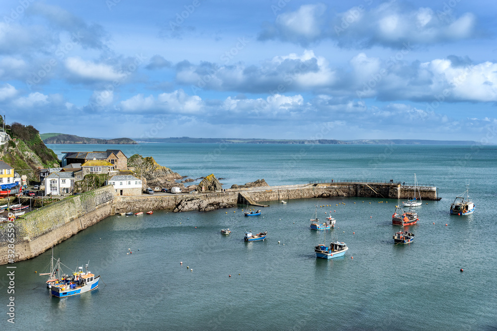 Mevagissey harbor in Cornwall Engalnd