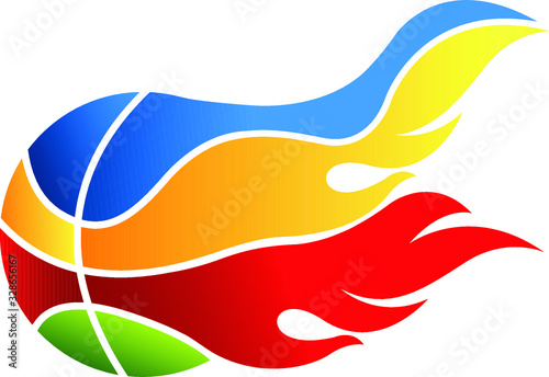 flame volleyball logo