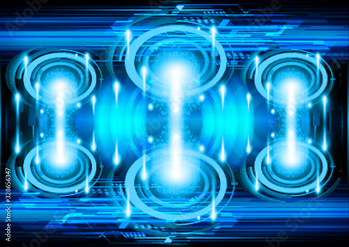 Blue cyber circuit future technology concept background