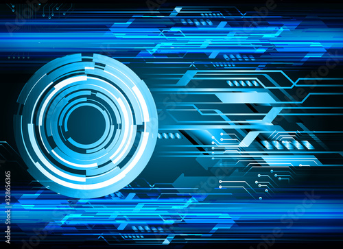 Blue eye cyber circuit future technology concept background