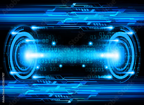 Blue eye cyber circuit future technology concept background