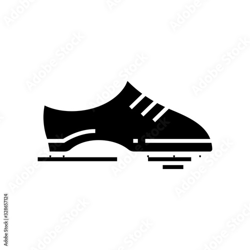 Sport boots black icon, concept illustration, vector flat symbol, glyph sign.