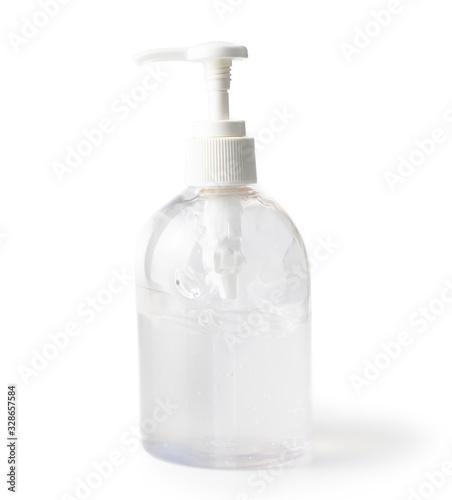 Sanitizer gel pump dispenser for protection coronavirus and bacteria, health care concept