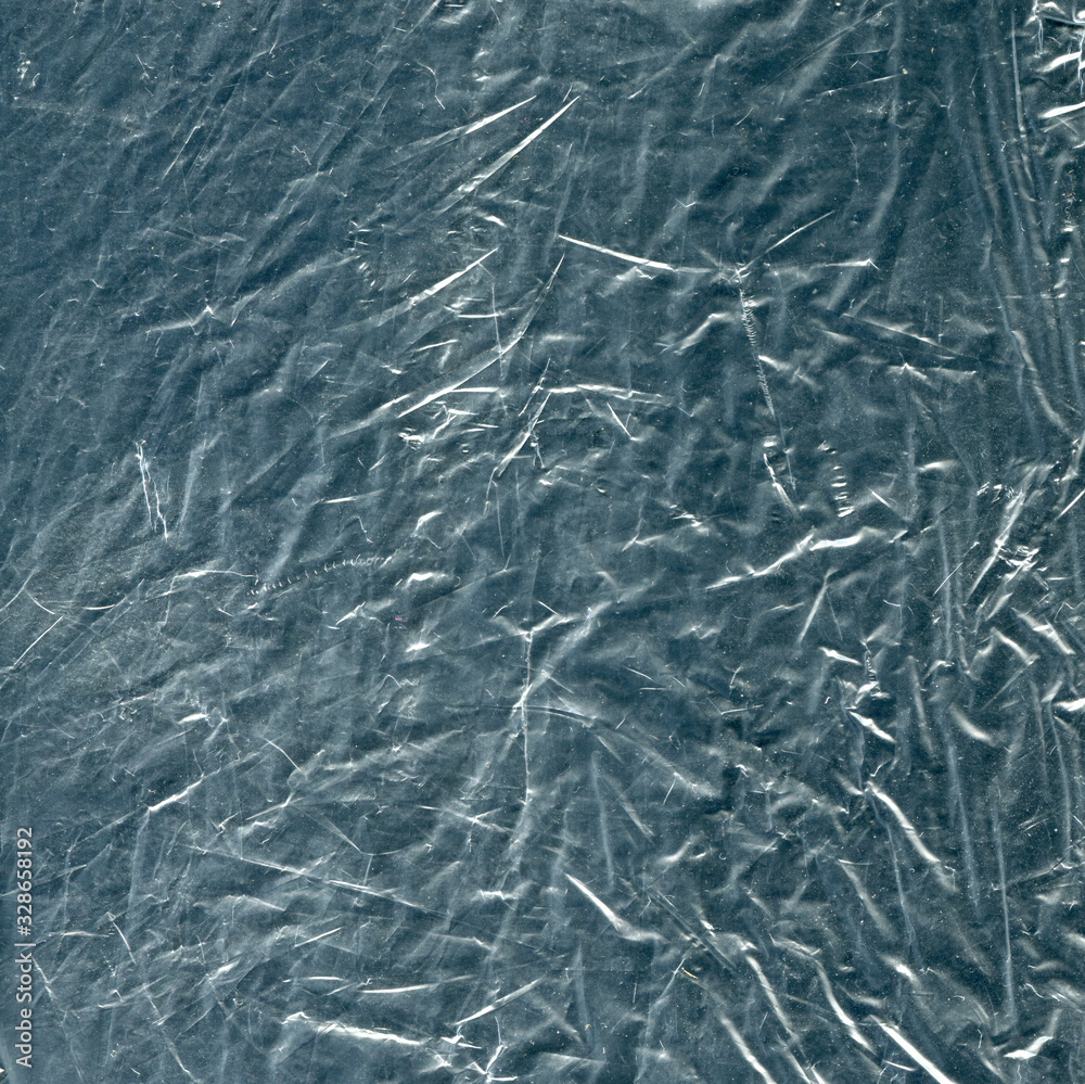 crumpled polyethylene texture on a dark background