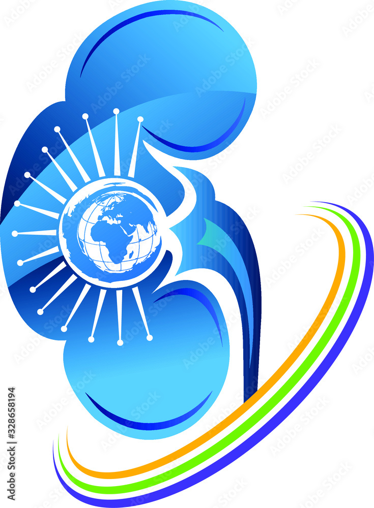 globe with kidney logo