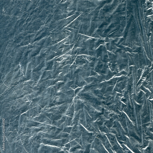 crumpled polyethylene texture on a dark background