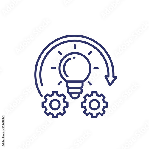 Implementation or idea execution line icon