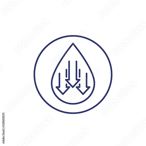low water level icon on white, line