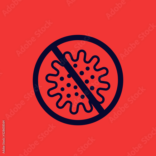 no virus icon, vector sign