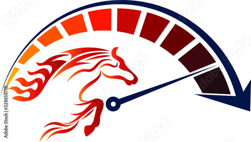 speed racing horse logo