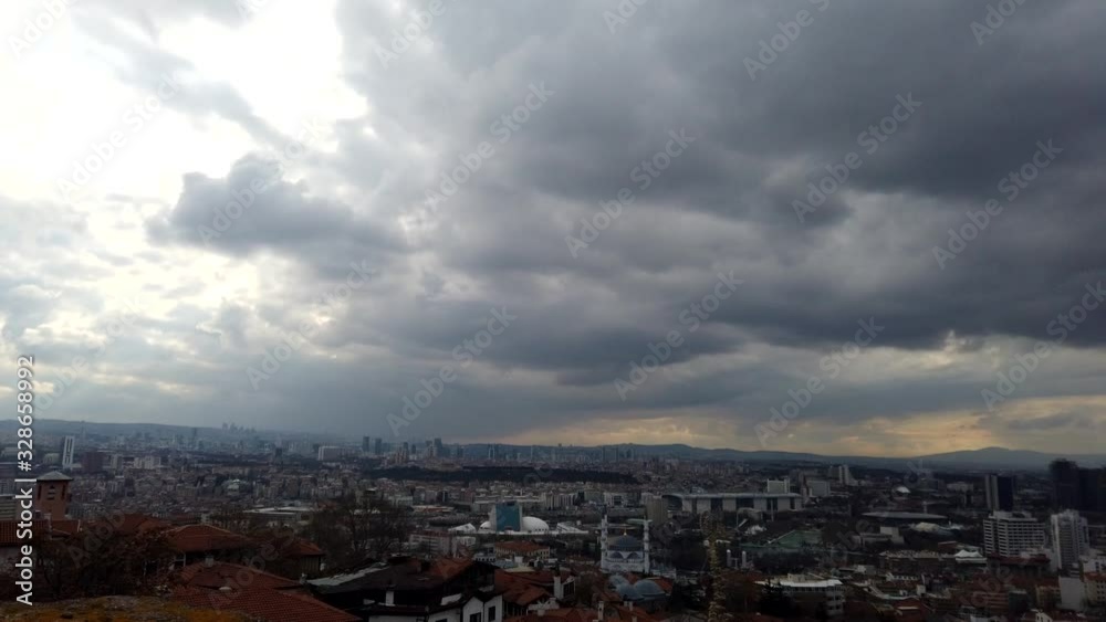 Ankara, Turkey - February 29, 2020: Motion lapse, Panoramic view of Ankara city 4K. Ankara is the capital city of Turkey Ankara, Turkey - February 29, 2020: Motion lapse, Panoramic view of Ankara city 4K. Ankara is the capital city of Turkey