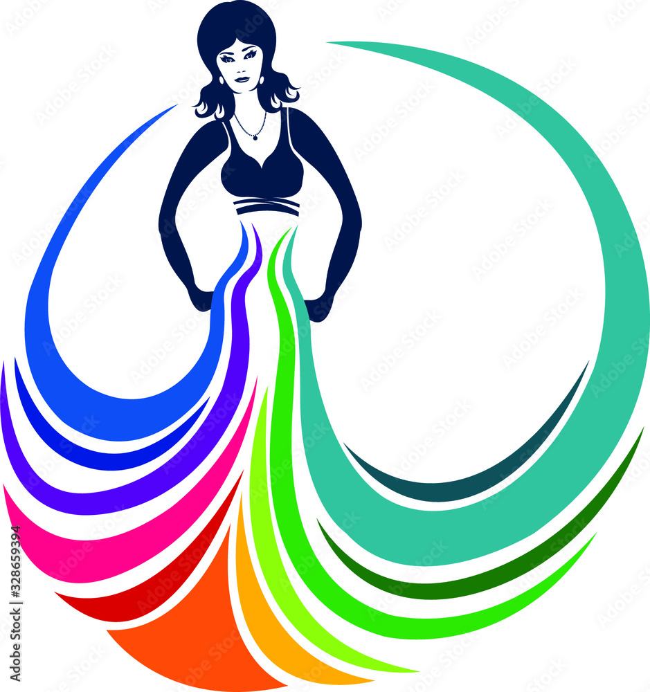 Obraz premium abstract, adult, art, artistic, attractive, beautiful, beauty, business, care, circle, clip, clothes, clothing, collection, concept, decoration, decorative, demonstration, design, drawing, dress, eleg