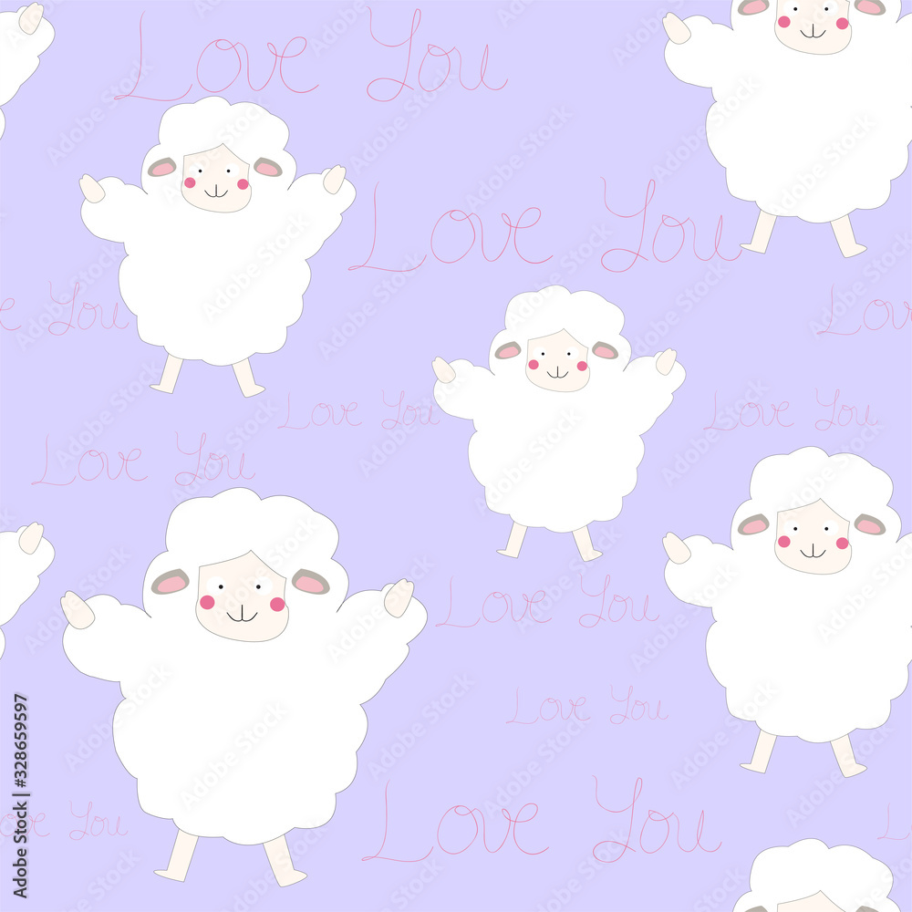Carton seamless cute sheep lamb Carton seamless cute sheep lamb