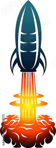 Tablou canvas rocket launch logo