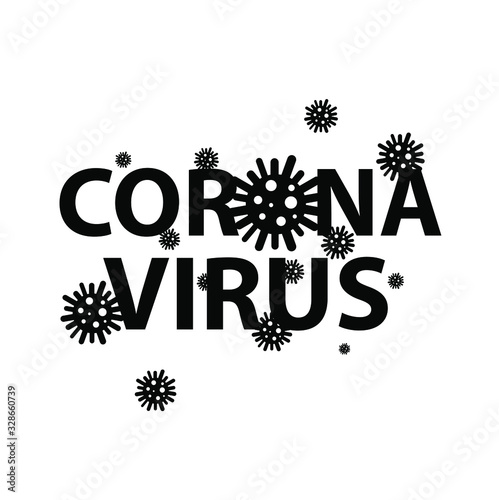corona virus text on white background