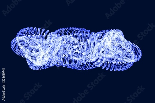 Abstract 3d mesh object. Biological object like a DNA molecule or protein