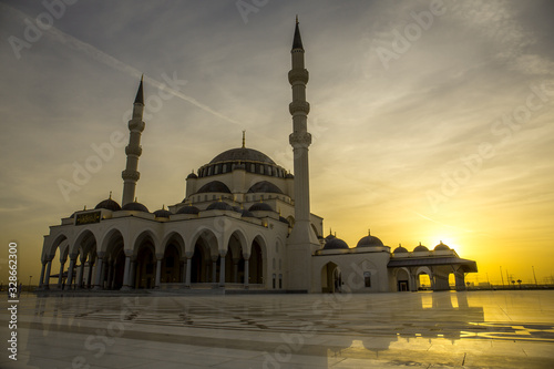 The Sharjah Mosque, is the largest mosque in the Emirate of Sharjah, the United Arab Emirates photo