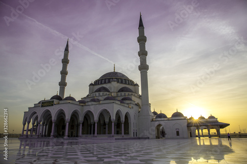 The Sharjah Mosque, is the largest mosque in the Emirate of Sharjah, the United Arab Emirates photo
