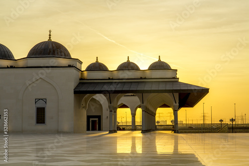 The Sharjah Mosque, is the largest mosque in the Emirate of Sharjah, the United Arab Emirates photo