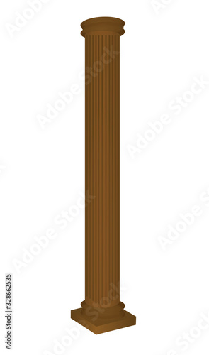 Antique wooden pillar. vector illustration