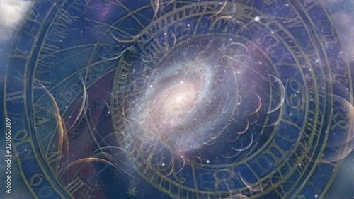 Astronomical Clock. Planets and Galaxies